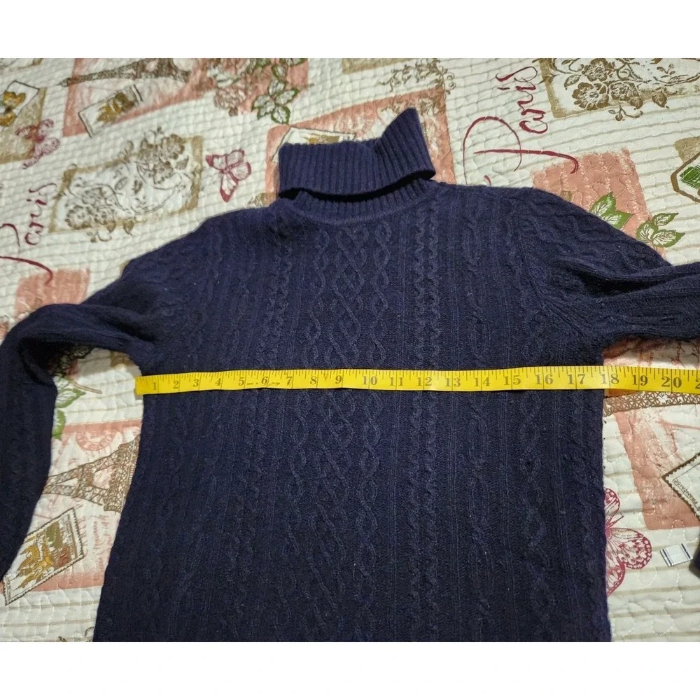Lauren Ralph Lauren Womens Chunky Knit Sweater Wool Angora Rabbit Hair Blue Sz S